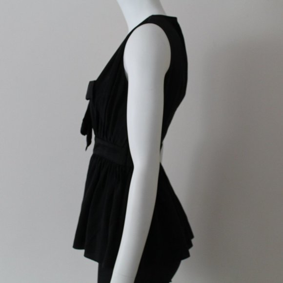 Prabal Gurung Bow Black Silk Blouse Top Size 0 - Picture 3 of 6